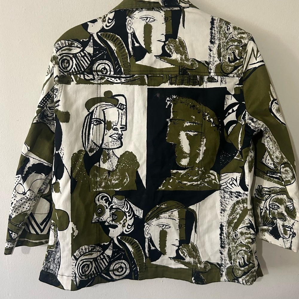 Mirror Image Picasso Abstract Art Print Women's Blazer - Picture 3 of 8